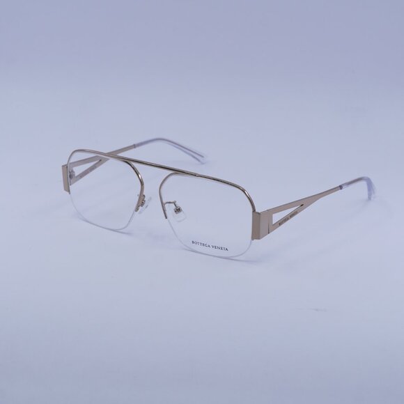 Bottega Veneta BV1067O 001 Eyeglasses Rose Gold 56mm Aviator Frame - Picture 4 of 10